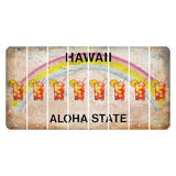 Hawaii Rainbow Cut License Plate Strips (Set of 8) Cocktail