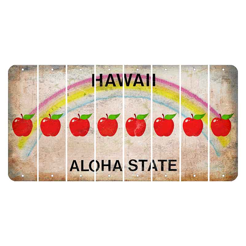 Hawaii Rainbow Cut License Plate Strips (Set of 8) Apple