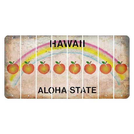 Hawaii Rainbow Cut License Plate Strips (Set of 8) Peace Sign
