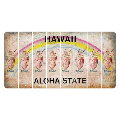 Hawaii Rainbow Cut License Plate Strips (Set of 8) Milkshake