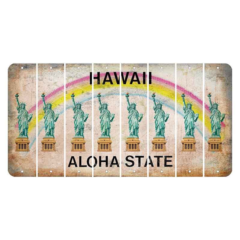 Hawaii Rainbow Cut License Plate Strips (Set of 8) State Silhouette