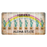 Hawaii Rainbow Cut License Plate Strips (Set of 8) State Silhouette