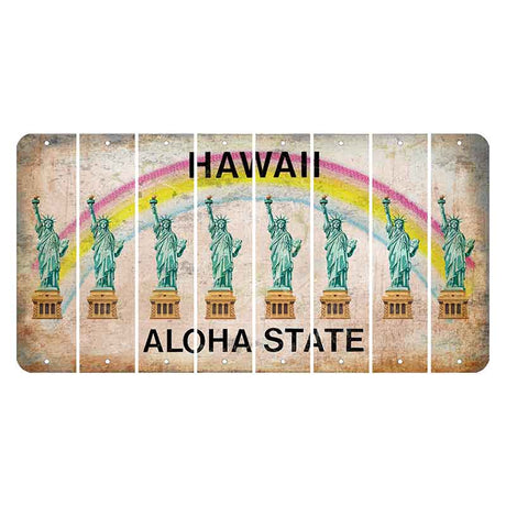 Hawaii Rainbow Cut License Plate Strips (Set of 8) State Silhouette