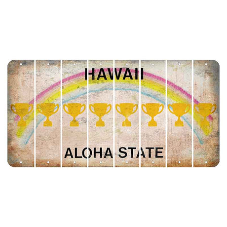 Hawaii Rainbow Cut License Plate Strips (Set of 8) Train