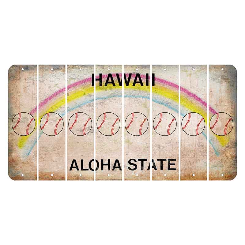 Hawaii Rainbow Cut License Plate Strips (Set of 8) Baseball