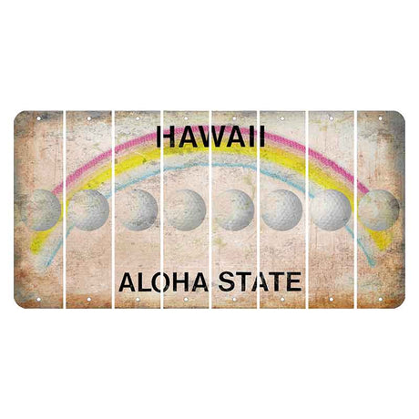 Hawaii Rainbow Cut License Plate Strips (Set of 8) Golfball