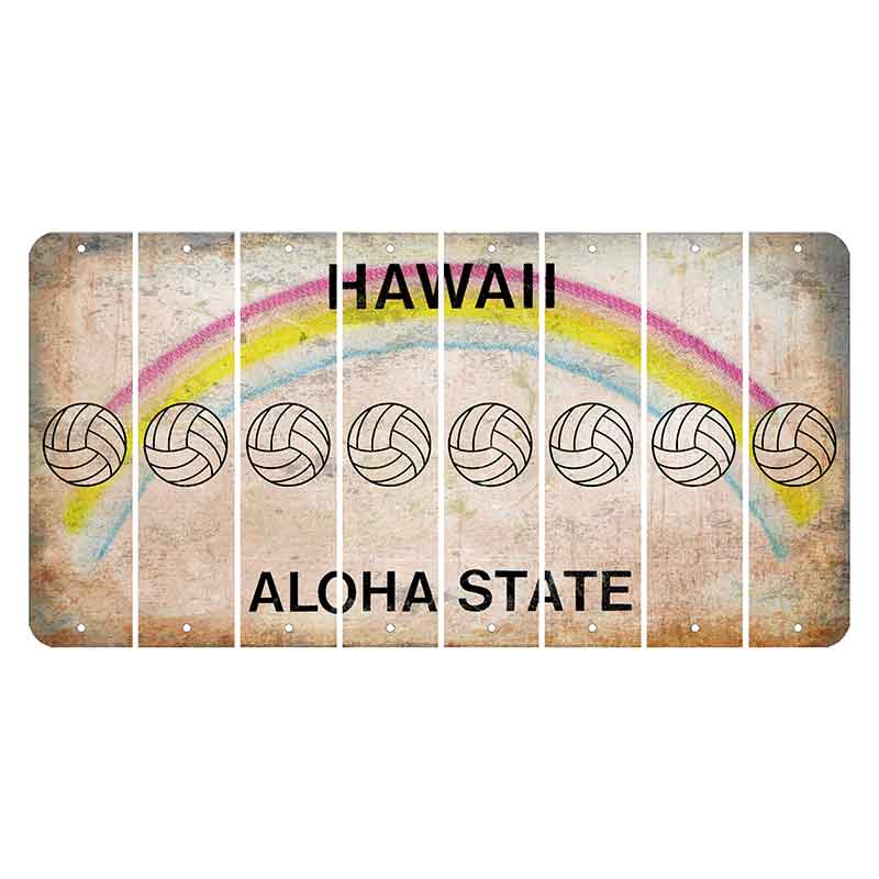 Hawaii Rainbow Cut License Plate Strips (Set of 8) Trophy