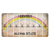 Hawaii Rainbow Cut License Plate Strips (Set of 8) Hockey
