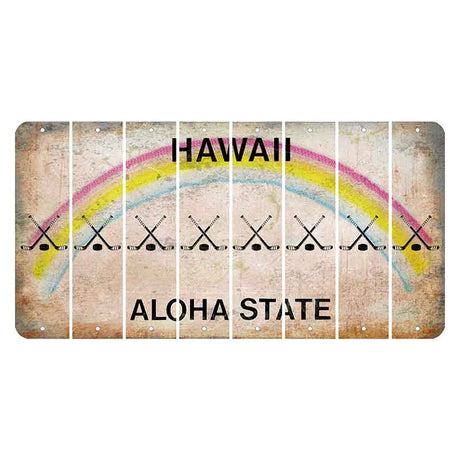 Hawaii Rainbow Cut License Plate Strips (Set of 8) Hockey