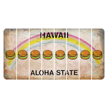 Hawaii Rainbow Cut License Plate Strips (Set of 8) Hamburger