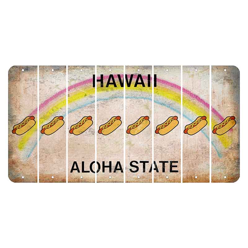 Hawaii Rainbow Cut License Plate Strips (Set of 8) Hotdog