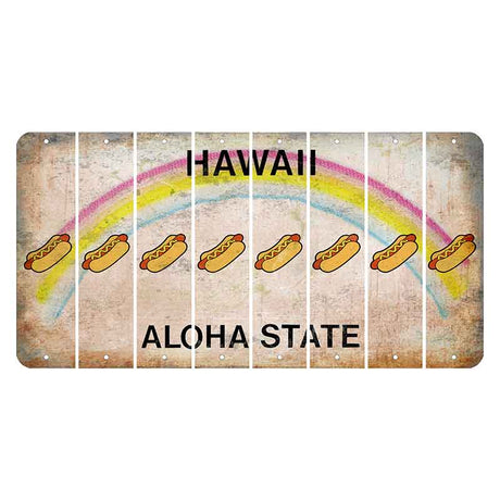 Hawaii Rainbow Cut License Plate Strips (Set of 8) Hotdog