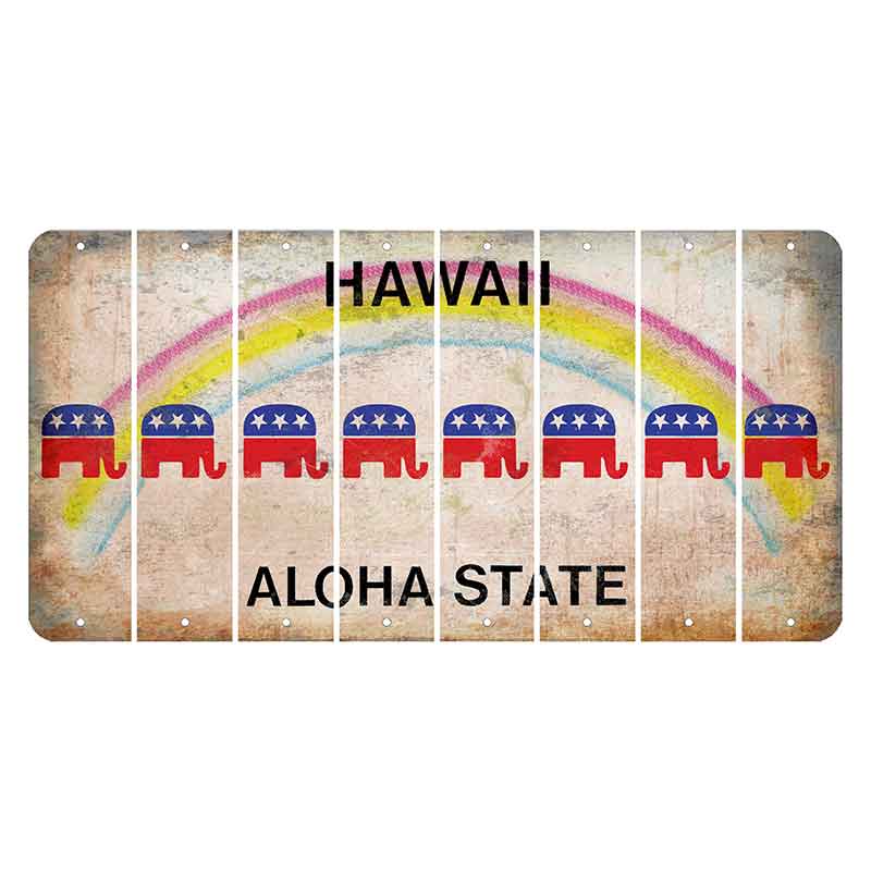 Hawaii Rainbow Cut License Plate Strips (Set of 8) Reindeer