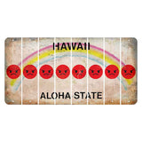 Hawaii Rainbow Cut License Plate Strips (Set of 8) Emoji - Angry