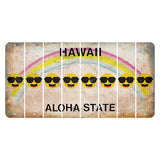 Hawaii Rainbow Cut License Plate Strips (Set of 8) Emoji - Shades