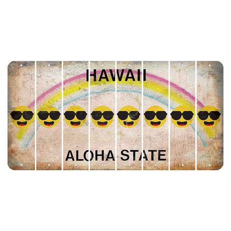 Hawaii Rainbow Cut License Plate Strips (Set of 8) Emoji - Shades