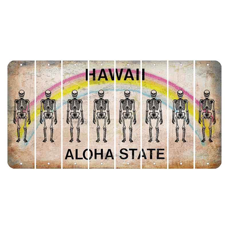 Hawaii Rainbow Cut License Plate Strips (Set of 8) Shotgun