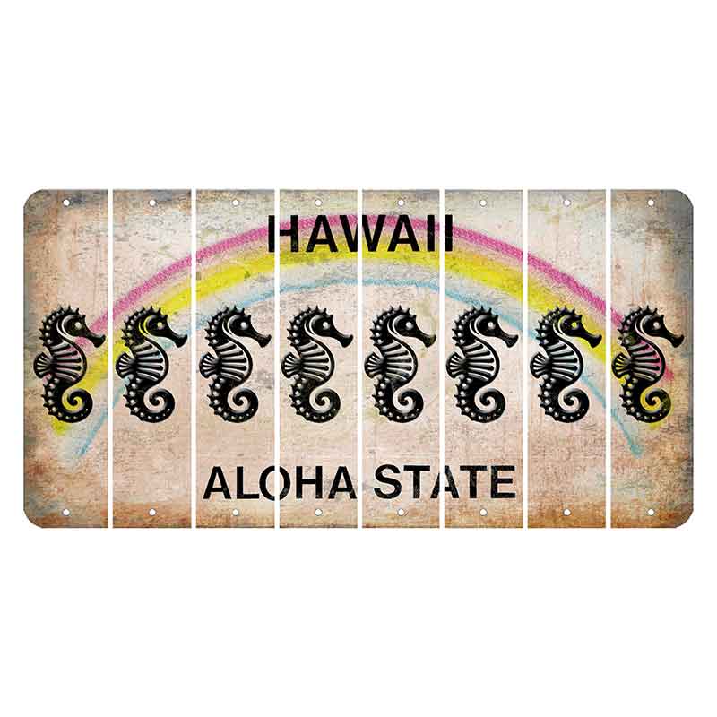 Hawaii Rainbow Cut License Plate Strips (Set of 8) Scorpion