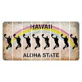 Hawaii Rainbow Cut License Plate Strips (Set of 8) Basketball Player