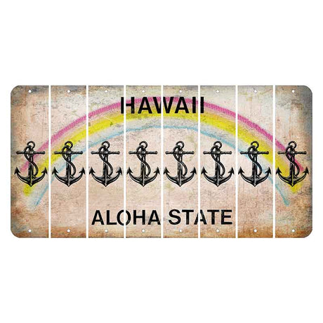 Hawaii Rainbow Cut License Plate Strips (Set of 8) Boat Anchor