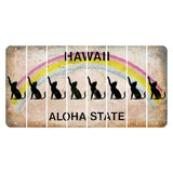Hawaii Rainbow Cut License Plate Strips (Set of 8) Cat