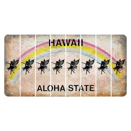 Hawaii Rainbow Cut License Plate Strips (Set of 8) Fairy