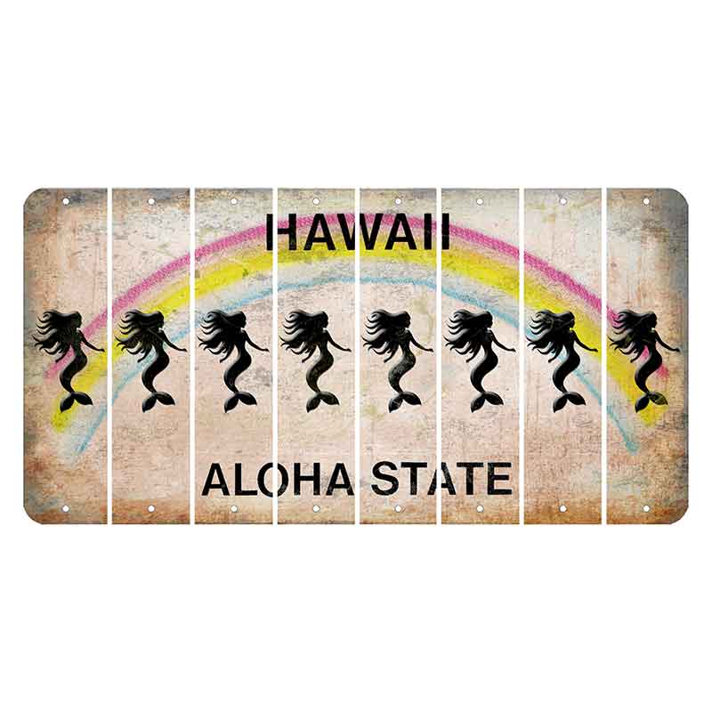 Hawaii Rainbow Cut License Plate Strips (Set of 8) Mermaid