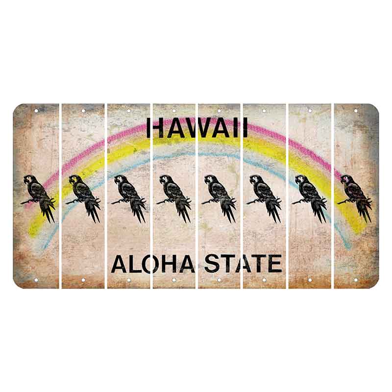 Hawaii Rainbow Cut License Plate Strips (Set of 8) Palm Trees