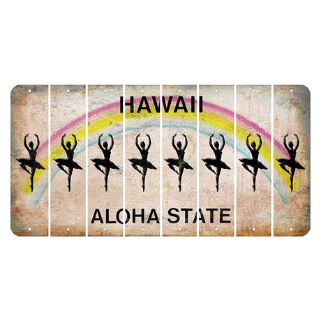 Hawaii Rainbow Cut License Plate Strips (Set of 8) Ballerina Dancer