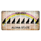 Hawaii Rainbow Cut License Plate Strips (Set of 8) Howling Wolf