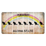 Hawaii Rainbow Cut License Plate Strips (Set of 8) Beaver