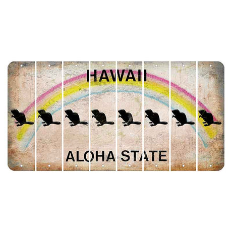 Hawaii Rainbow Cut License Plate Strips (Set of 8) Beaver