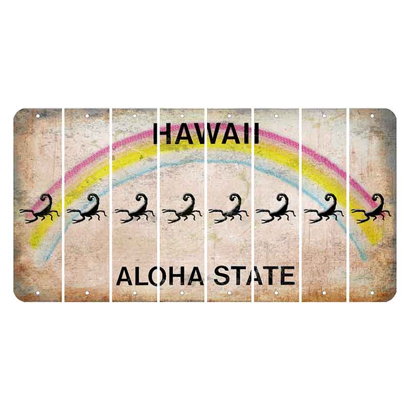 Hawaii Rainbow Cut License Plate Strips (Set of 8) School Bus