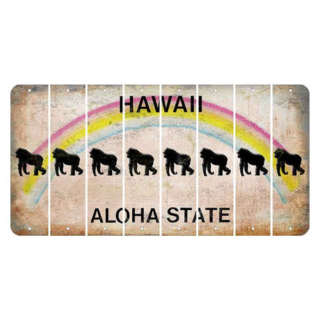 Hawaii Rainbow Cut License Plate Strips (Set of 8) Gorilla