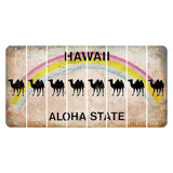 Hawaii Rainbow Cut License Plate Strips (Set of 8) Camel