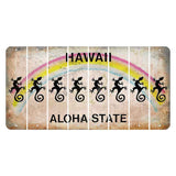 Hawaii Rainbow Cut License Plate Strips (Set of 8) Gecko