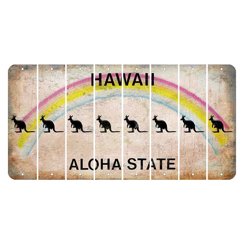 Hawaii Rainbow Cut License Plate Strips (Set of 8) Kangaroo