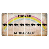 Hawaii Rainbow Cut License Plate Strips (Set of 8) Buffalo