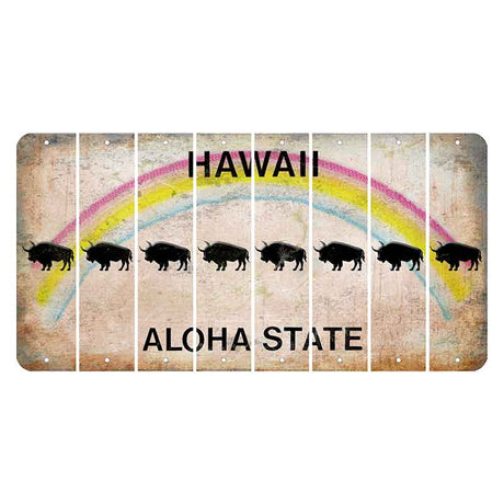 Hawaii Rainbow Cut License Plate Strips (Set of 8) Buffalo