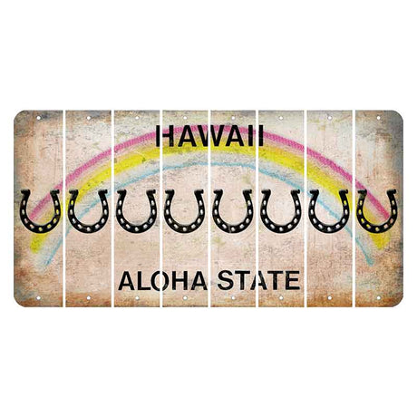 Hawaii Rainbow Cut License Plate Strips (Set of 8) Horseshoe