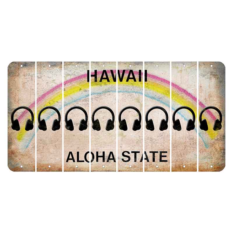 Hawaii Rainbow Cut License Plate Strips (Set of 8) Headphones