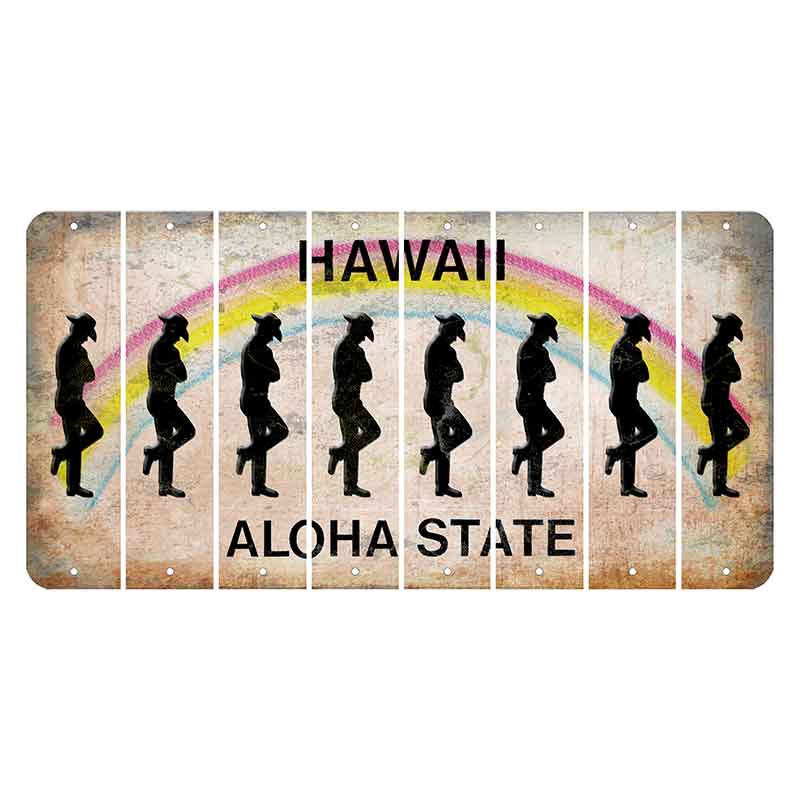 Hawaii Rainbow Cut License Plate Strips (Set of 8) Cowboy - Leaning