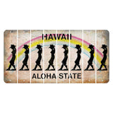 Hawaii Rainbow Cut License Plate Strips (Set of 8) Cowgirl - Leaning