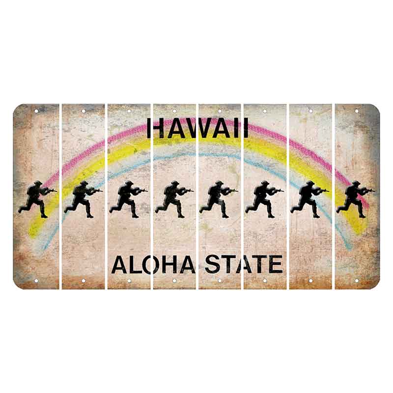 Hawaii Rainbow Cut License Plate Strips (Set of 8) Softball Batter
