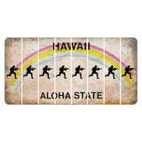 Hawaii Rainbow Cut License Plate Strips (Set of 8) Softball Batter
