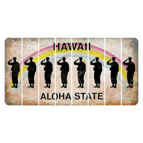 Hawaii Rainbow Cut License Plate Strips (Set of 8) Soldier - Running