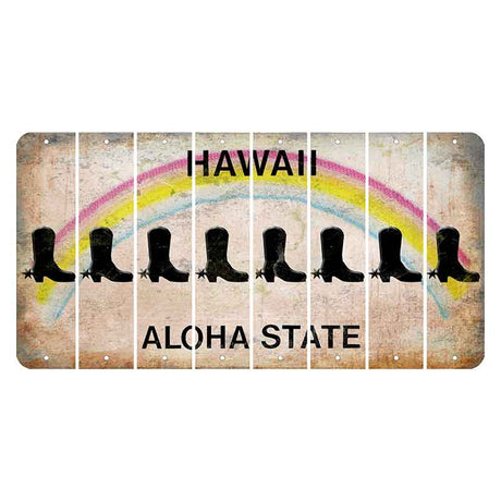 Hawaii Rainbow Cut License Plate Strips (Set of 8) Cowboy Boot