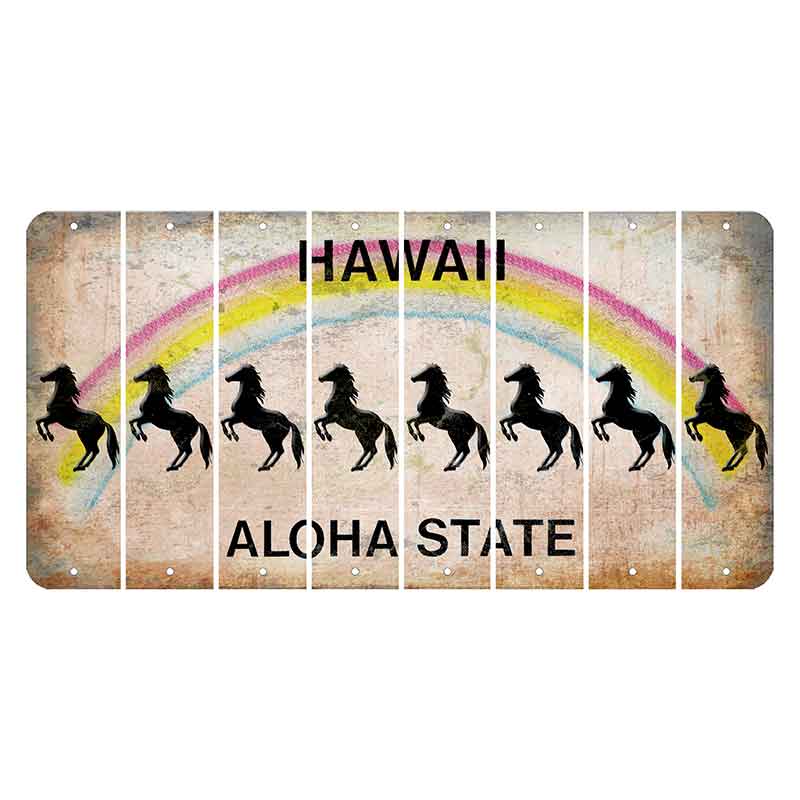 Hawaii Rainbow Cut License Plate Strips (Set of 8) Horse