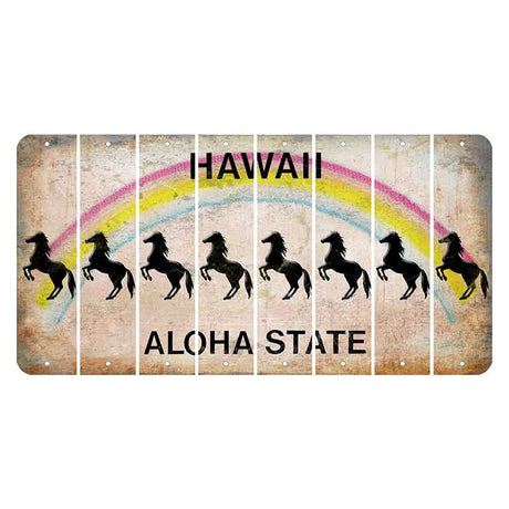 Hawaii Rainbow Cut License Plate Strips (Set of 8) Horse
