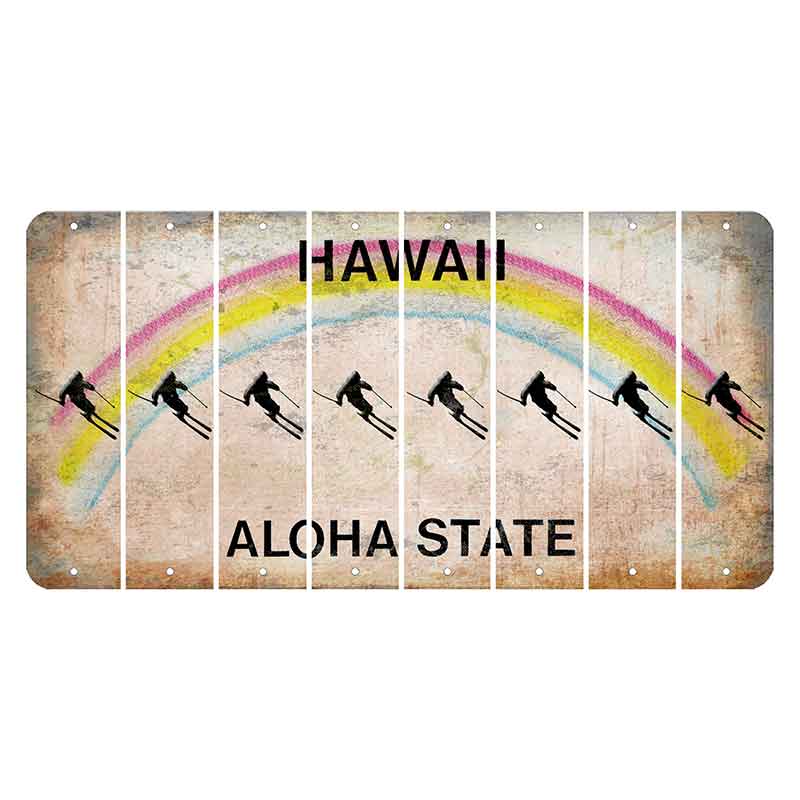 Hawaii Rainbow Cut License Plate Strips (Set of 8) Skeleton